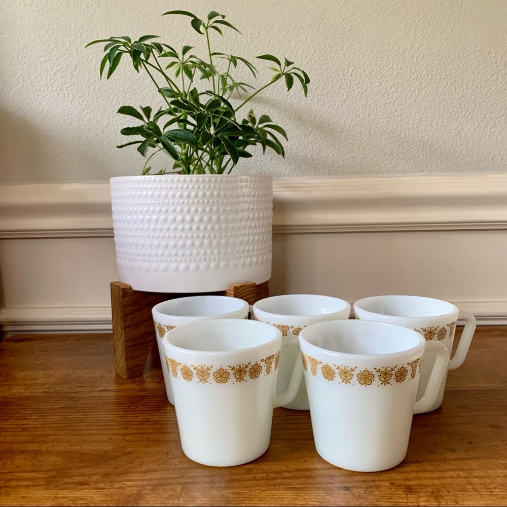 Pyrex golden butterfly mugs
